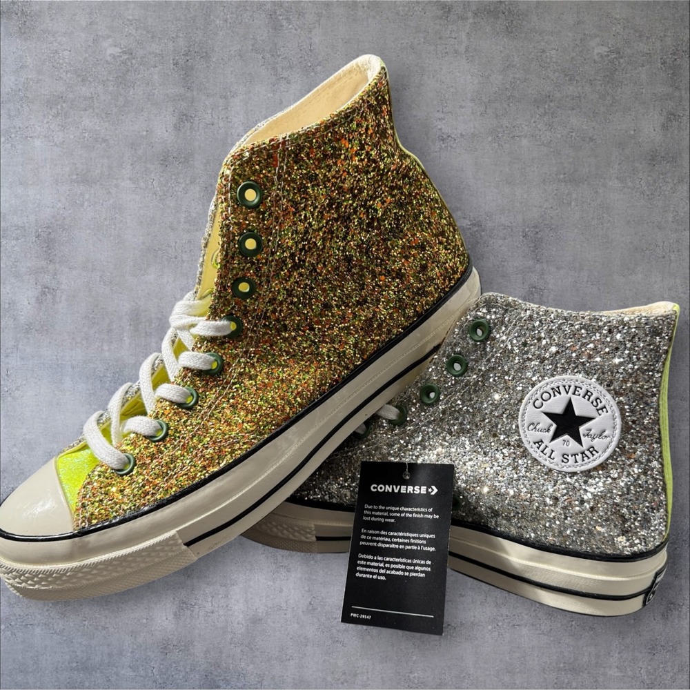 NWOT Converse Chuck 70 JW Anderson Glitter 9.5 Mens 11.5 Women High Top Sneakers
